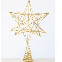 Gold Geometric Star Tree Topper. 30cm