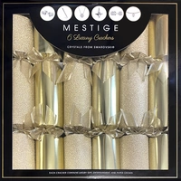 Gold and Soft Gold Glitter Crackers with Swarovski® Crystal Gifts - 6 Pk