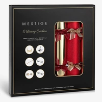 Red and Gold Crackers with Swarovski® Crystal Gifts - 6 Pk