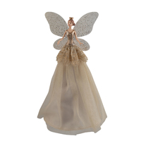 Copper Champagne Sequin Angel Tree Topper 28cm