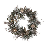 Champagne Flower and Fern Wreath 61cm