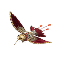 Burgundy and Gold Hummingbird 17cm