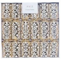 Gold White Floral Cracker 6pk