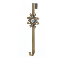 Resin Gold Wreath Holder  with Jewelled Snowflake
