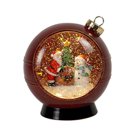 Red Bauble LED  Resin Glitter Water Ball 16cm