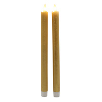 Gold LED Taper Candle 2Pk