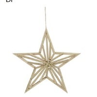 Timber 5 Point Twig Hanging Star 37.5cm