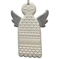 White and Silver Ceramic Angel Christmas Ornament