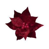 Poinsettia Red with Berries Clip  24cm