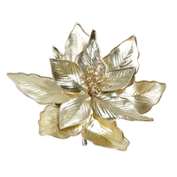 Shimmering Champagne Poinsettia Clip 29cm