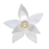 White Velvet Pearl Poinsettia Flower Clip 25cm