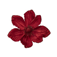 Magnolia Red with Glitter Centre Clip 22cm