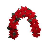 Classic Red Poinsettia Garland 122cm