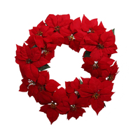 Classic Red Poinsettia Wreath 60cm