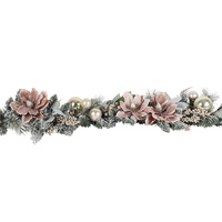 Pink Champagne Magnolia  Snowy Garland 183cm