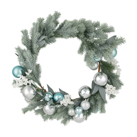 Sage and Silver Bauble Wreath 60cm