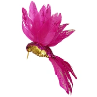 Glitter Sequin Hummingbird Pink Feathers
