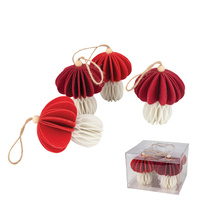 Red and White Hanging Mushroom 4 pk