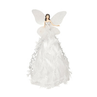 White and Silver Angel Tree Topper