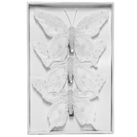 White Pearl Christmas Butterfly Clip
