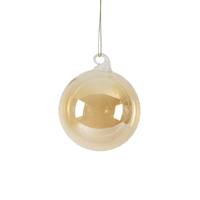 Amber Glass Bauble 8cm