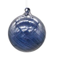Navy Blue Glass Hanging Bauble 10cm
