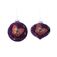 Purple and  Red Butterfly Bauble