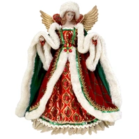 Red and Green Angel Christmas Tree Topper 40cm