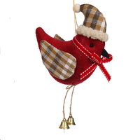 Red  Fabric Christmas Chicken 18cm