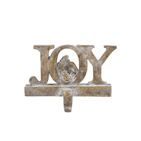 Joy  Antique  Gold Nativity Stocking Hanger