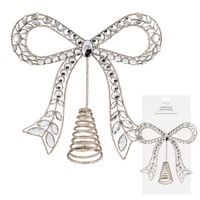 Champagne Glitter Bow Christmas Tree Topper 27cm