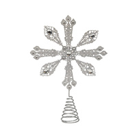 Silver Snowflake Tree Topper 30cm H