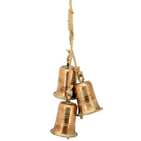 3 Copper Look Bells on Rope Drop