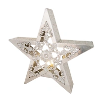 Metal LED Filigree Silver Star Large  60x60cmx12.5