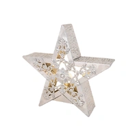 Metal LED Filigree Silver Star Small  45x45cmx12.5
