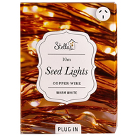100 Warm White Seed Lights Copper Wire