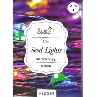 100 Multicolur Seed Lights Silver Wire
