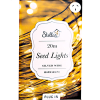 200 Warm White Seed Lights Silver Wire