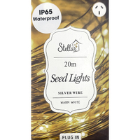 200 Warm White Seed Lights Silver Wire