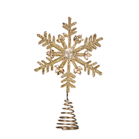 Silver Beaded Snowflake Star 30cm Tree Topper