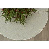 White Holly Pinecone  Tree Skirt 137cm