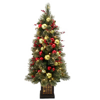 Red Gold Decorated Tree in pot 122cm