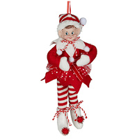 Red Candy Cane Elf 28cm