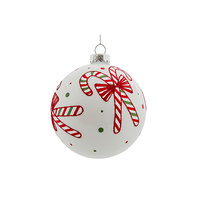 Candy Cane Glass Bauble 10cm