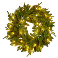 Multi Light Norway Spruce LED Wreath 60cm