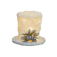 Snowy LED Hat Tree Topper  23cm H 