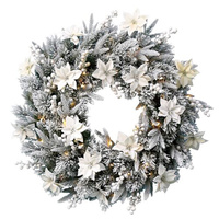 Frosted Colonial LED Christmas Wreath 61cm