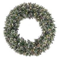 Glittery Bristle LED Wreath 122cm