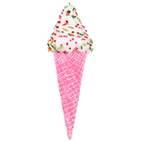Pink Ice Cream Cone Hanging Christmas Decoration
