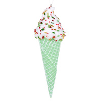Green Ice Cream Cone Hanging Christmas Decoration